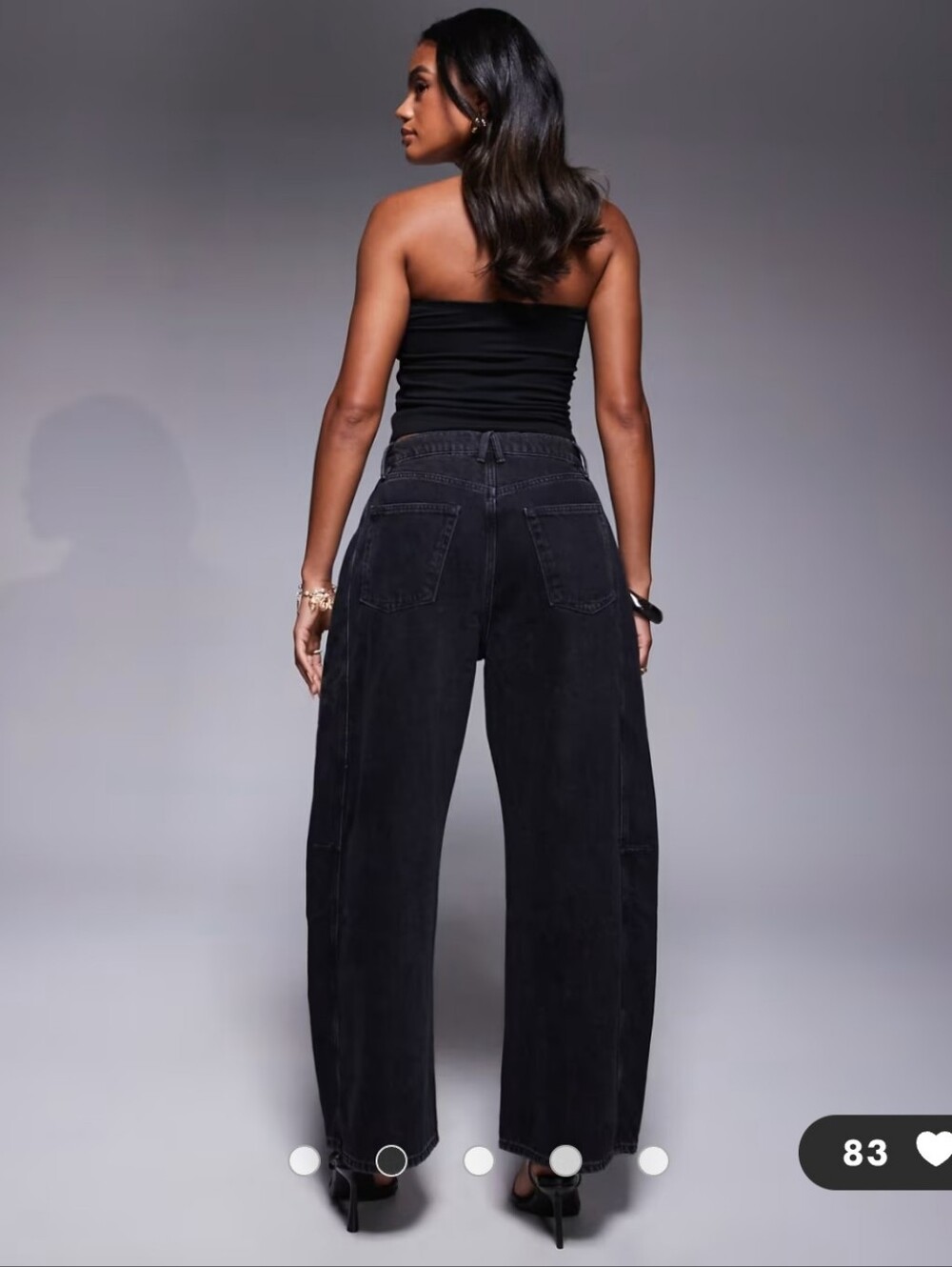 Good American Good Extreme Barrel Jeans in Black 373  Size 10/30 NWT